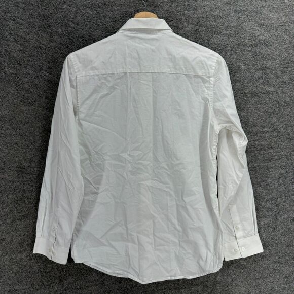 Calvin Klein Shirt Boys 18 White Button Up Slim Fit Stretch Long Sleeve Regular - Picture 2 of 7